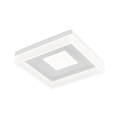 MALA SQ, 42W Stropní přisazené  svítidlo, základna hliník/kov, povrch bílá, difuzor plast opál, LED 42W, 2772lm, teplá 3000K, Ra80, stmívatelné STEP vyp/zap, 230V, IP20, rozměry 425x425x85mm