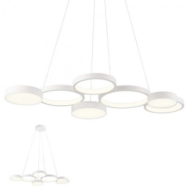 CUNEI HL II 65W Závěsné svítidlo, těleso kov a hliník, povrch bílá mat, dif plast opál, 65W, teplá 3000K, 4137lm, stmív. ve 3 krocích, Ra90, 230V, IP20, tř.1, 1030x520x70mm, vč. závěs lanka l=1500mm, lze zkrátit.