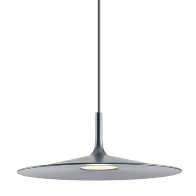SEPTICA 16W Závěsné svítidlo, těleso kov, povrch černá gunmetalová, dif plast opál, LED 16W, teplá 3000K, 1150lm, Ra90, 230V, IP20, tř.2, rozměry d=400mm, h=148mm, vč závěs kabelu l=1430mm, lze zkrátit.