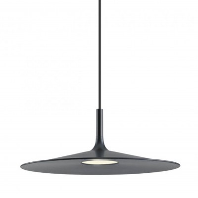SEPTICA 16W Závěsné svítidlo, těleso kov, povrch černá, dif plast opál, LED 16W, teplá 3000K, 1150lm, Ra90, 230V, IP20, tř.2, rozměry d=400mm, h=148mm, vč závěs kabelu l=1430mm, lze zkrátit.