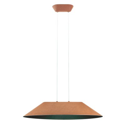 ALBADA HL R 12W Závěsné svítidlo, lustr, základna kov, stínítko textil vnější kávová/zelená, šedá, vnitřní šedá/černá/oranžová, LED 12W, teplá 2700K/3000K, Ra90, 230V, IP20, tř.2, rozměry d=750mm, h=152mm, vč. lank závěsu l=2012mm, lze zkrátit
