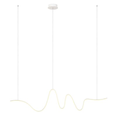 BRUGE HL 34W, STEP Závěsné svítidlo, základna hliník, povrch bílá, dif plast opál, LED 34W, 2380lm, teplá 3000K, stmív. STEP, 230V, IP20, tř.2, rozměry 1600x400mm, vč závěs lanka l=1100mm, lze zkr.