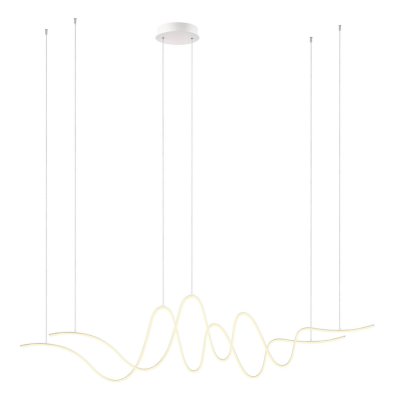 BRUGE HL 68W, STEP Závěsné svítidlo, základna hliník, povrch bílá, dif plast opál, LED 68W, 4760lm, teplá 3000K, stmív. STEP, 230V, IP20, tř.2, rozměry 1710x400mm, vč závěs lanka l=1100mm, lze zkr.