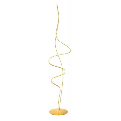BRUGE FL 26W TRIAC Stojací lampa, základna hliník, povrch zlatá mat, dif plast opál, LED 26W, 2520lm, teplá 3000K, stmív. TRIAC, Ra80, 230V, IP20, tř.2, rozměry d=330mm, h=1600mm, vč. vypínač na kabelu.