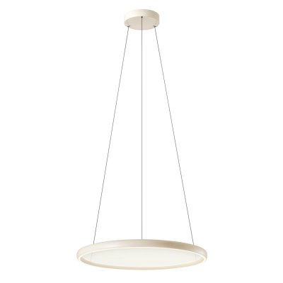 SAROS 35W+35W, CCT Závěsné svítidlo, hliník, béžová lesk, dif plast čirý, LED 35W+35W, 3534lm-3770lm, dálk. ovl. CCT teplá 2700K-denní 5000K, stmív, Ra90, 230V, IP20, tř.1, d= 655mm, vč lank. závěsu l=1500mm, lze zkr.