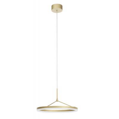 CIRCULUM HL 27W TRIAC Závěsné svítidlo, těleso hliník, povrch mosaz, difuzor plast opál, LED 27W, 2416lm, stmívatelné TRIAC, Ra80, 230V, IP20, rozměry d=400mm, h=220mm, vč závěs kabelu l=3000mm, lze zkrátit.