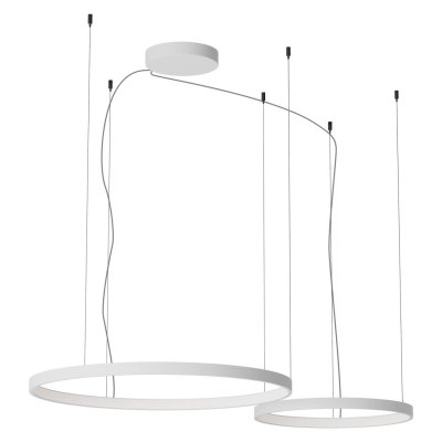 LEVERI HL R 98W TRIAC CCT Závěsné svítidlo, těleso hliník, povrch bílá, LED 98W, 5739lm-6103lm, přepín. CCT teplá 2700K-neutr 4000K, stmív. TRIAC, Ra90, 230V, IP20, tř.1, d=500+750mm, vč závěs lanka l=3000mm, lze zkr.