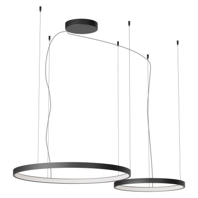 LEVERI HL R 98W DALI/TRIAC CCT Závěsné svítidlo, těleso hliník, povrch bílá/černá/stříbrno-kávová/kouřový nikl, LED 98W, 5739lm-6103lm, přepín. CCT teplá 2700K-neutr 4000K, stmív. DALI/TRIAC dle typu, Ra90, 230V, IP20, tř.1, d=500+750mm, vč závěs lanka l=3000mm