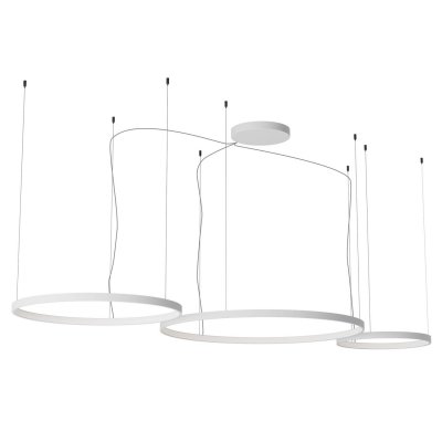 LEVERI HL R 176W DALI CCT Závěsné svítidlo, hliník, bílá, LED 176W, 10404lm-10925lm, přepín. CCT teplá 2700K-neutr 4000K, stmív. DALI, Ra90, 230V, IP20, tř.1, d=500+750+1000mm, vč závěs lanka l=3000mm