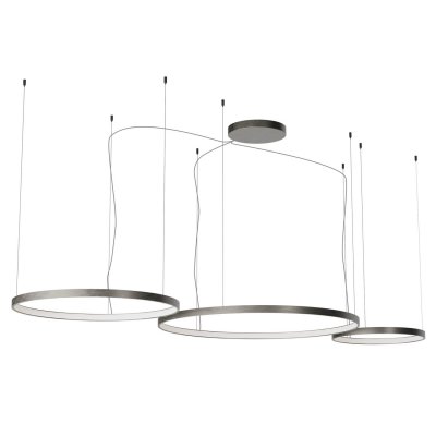 LEVERI HL R 176W TRIAC CCT Závěsné svítidlo, hliník, kouřový nikl, LED 176W, 10404lm-10925lm, přepín. CCT teplá 2700K-neutr 4000K, stmív. TRIAC, Ra90, 230V, IP20, tř.1, d=500+750+1000mm, vč závěs lanka l=3000mm