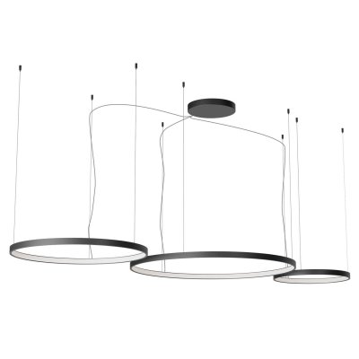 LEVERI HL R 176W TRIAC/DALI CCT Závěsné svítidlo, hliník, bílá/černá/stříbrno-kávová/kouřový nikl, LED 176W, 10404lm-10925lm, přepín. CCT teplá 2700K-neutr 4000K, stmív. DALI/TRIAC dle typu, Ra90, 230V, IP20, tř.1, d=500+750+1000mm, vč závěs lanka l=3000mm