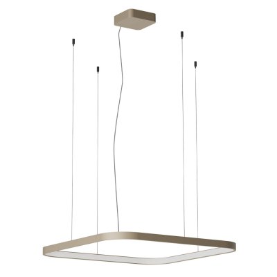 LEVERI HL SQ 40W TRIAC CCT Závěsné svítidlo, těleso hliník, povrch stříbrno-kávová, LED 40W, 2421lm-2507lm, přepín. CCT teplá 2700K-neutr 4000K, stmív. TRIAC, Ra90, 230V, IP20, tř.1, 500x500mm, vč závěs lanka l=2500mm, lze zkr.