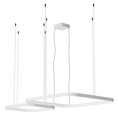 LEVERI HL SQ 98W TRIAC CCT Závěsné svítidlo, těleso hliník, povrch bílá, LED 96W, 5686lm-5932lm, přepín. CCT teplá 2700K-neutr 4000K, stmív. TRIAC, Ra90, 230V, IP20, tř.1, 500x500mm+750x750mm, vč závěs lanka l=3000mm, lze zkr.