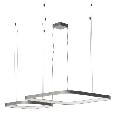 LEVERI HL SQ 98W TRIAC CCT Závěsné svítidlo, hliník, kouřový nikl, LED 96W, 5686lm-5932lm, přepín. CCT teplá 2700K-neutr 4000K, stmív. TRIAC, Ra90, 230V, IP20, tř.1, 500x500mm+750x750mm, vč závěs lanka l=3000mm, lze zkr.