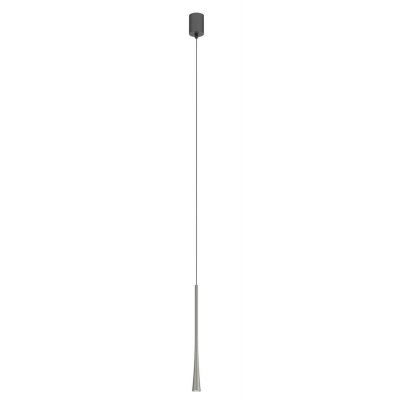 SLIM HL 6,2W Závěsné bodové svítidlo, základna hliník, povrch kouřový nikl, LED 6,2W, teplá 3000K, 495lm, 230V, IP20, d=32mm, h=600mm, vč. závěs. kabelu l=1500mm, lze zkrátit.