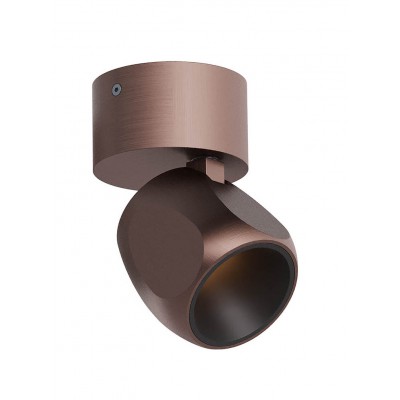 BELOS PL/WL 8W CCT TRIAC Přisazené bodové svítidlo, nast. směr svícení, hliník, povrch hnědý, reflektor černý, LED 8W, 592lm, přepín CCT teplota teplá 2700K/3000K, stmív. TRIAC, Ra90, 230V, IP20, tř.1, rozměry d=70mm, h=107mm