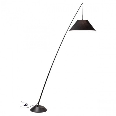 FISHER Stojací lampa, těleso kov/plast, povrch černá nebo bílá, stínítko textil, pro žárovku 42W, E27, 230V, IP20, rozměry tělesa h=2350mm, d=1730mm, stínítko d=550mm