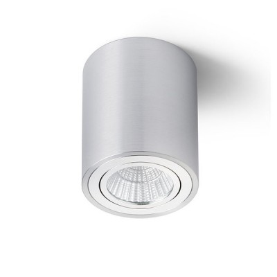 MAYO RD Stropní bodové svítidlo, výklopné +-25°, těleso hliník, povrch broušený hliník, LED 9W, teplá 2700K, 400lm/cca 20W žár, 230V/350mA, IP20, d=80mm, h=95mm