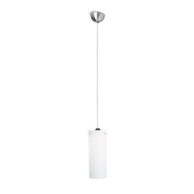DISA závěsná 1x15W E27 VÝPRODEJ Závěsné svítidlo válec, základna kov, povrch chrom mat, difuzor sklo opál, pro žárovku 1x15W, E27, 230V, IP20, d=120mm, h=325mm, závěs l=1300mm lze zkrátit