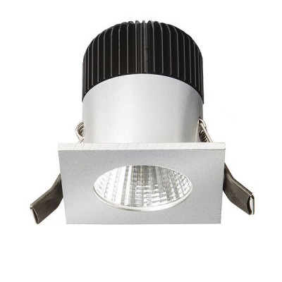 BENDY LED 7W SQ-R VÝPRODEJ Stropní, vestavné, bodové svítidlo, těleso hliník, povrch šedostříbrná, sklo čiré, LED 7W, COB teplá 3000K, 630lm/cca 32W žár, Ra80, 230V/350mA na kabelu, IP2