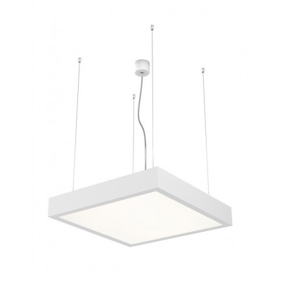 STRUCTURAL Závěsné svítidlo, čtvercové, těleso hliník, povrch bílá, difuzor plast opál, LED 36W, 2600lm, teplá 3000K, Ra80, 230V, IP20, rozměry 400x400mm, vč závěs lanka l=1600mm, lze zkr.