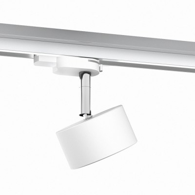 PIXIE Bodové svítidlo, těleso hliník, povrch, chrom/bílá, pro LED 1x7W, GX53, 230V, IP20, tř.1, d=90mm, h=124mm, vč adaptéru do 3F lišty kompatibilní NORDIC ALUMINIUM, EUTRAC