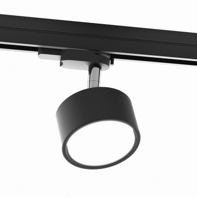 PIXIE Bodové svítidlo, těleso hliník, povrch, chrom/černá, pro LED 1x7W, GX53, 230V, IP20, tř.1, d=90mm, h=124mm, vč adaptéru do 3F lišty kompatibilní NORDIC ALUMINIUM, EUTRAC