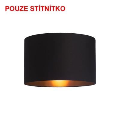 RON 55/30 Stínítko, materiál textil povrch vnější černá/ vnitřní zlatá fólie, pro žárovku max 23W, d=550mm, h=300mm