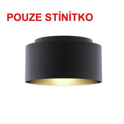 DOUBLE 40/30 Stínítko, materiál textil povrch vnější černá/vnitřní zlatá fólie, pro žárovku max 23W, d=400mm, h=300mm