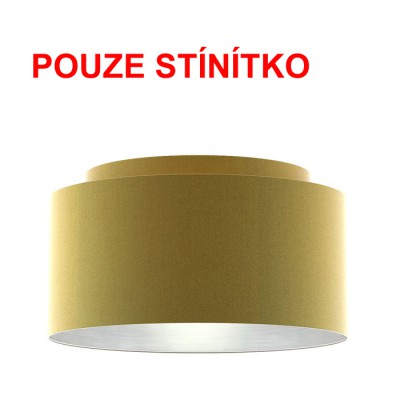 DOUBLE 40/30 Stínítko, materiál textil povrch vnější olivová/vnitřní stříbrná fólie, pro žárovku max 23W, d=400mm, h=300mm