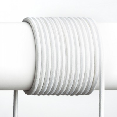 FIT Třižílový kabel s textilním úpletem pro napájení svítidel, barva bílá, 3x0,75mm, rozměry d=6,6mm, lze dodat v celku max l=25m, cena/1m