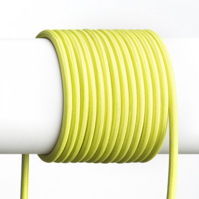 FIT Třižílový kabel s textilním úpletem, barva žlutá, 3x0,75mm, rozměry d=6,6mm, lze dodat v celku max l=25m, cena/1m