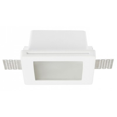 DAN Stropní, podhledové bodové svítidlo čtvercové, těleso sádra bílá, difuzor sklo mat, pro žárovku 1x35W, GU10, 230V, IP20, tř.2. rozměry 120x120x52mm