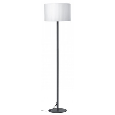 BOSANNA Stojací lampa venkovní, těleso kov, povrch lak černá mat, difuzor plast bílá, pro žárovku 1x25W, E27, 230V, IP65, tř.1. rozměry d=350mm h=1500mm