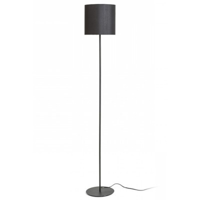 ETESIAN Stojací lampa, těleso kov, povrch lak černá mat, stínítko textil černá, pro žárovku 1x28W, E27, 230V, IP20, tř.2. rozměry d=230mm h=1455mm, vč. vypínače na kabelu