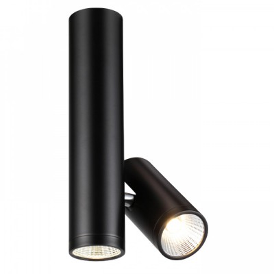 BOGARD-LED Stropní přisazené svítidlo, nastavitelný směr svícení, základna kov, těleso kov, povrch lak černá mat s detaily chrom lesk, LED 2x5W, teplá 3000K, 1023lm, Ra80, 230V, IP20, tř.2. rozměry 120x53x240mm