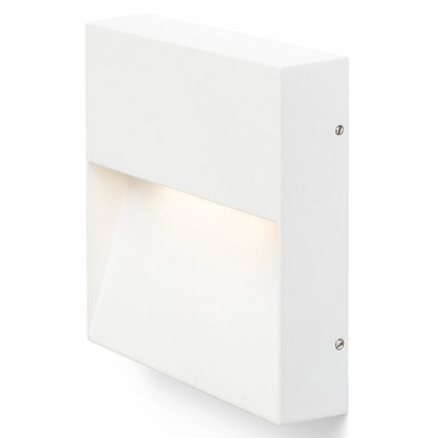 AQILA-LED Nástěnné venkovní svítidlo, základna kov, povrch lak bílá mat, difuzor plast mat, LED 1x6W, teplá 3000K, 200lm, Ra80, 230V, IP54, tř.1. rozměry 150x150x34mm, svítí dolů