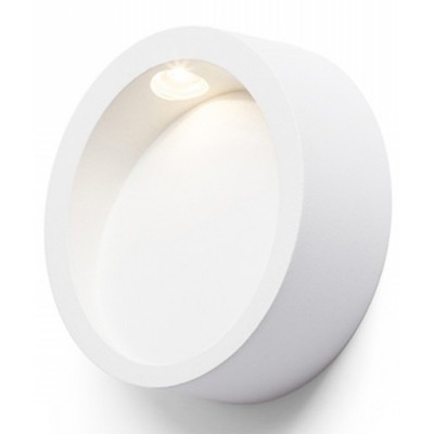 AMBER-LED Nástěnné svítidlo, základna kov, povrch lak bílá mat/šedá mat, LED 1x3W, teplá 3000K, 130lm, Ra80, 230V, IP20, tř.1. rozměry d=100mm h=34mm
