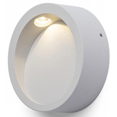 AMBER-LED Nástěnné svítidlo, základna kov, povrch lak šedá mat, LED 1x3W, teplá 3000K, 130lm, Ra80, 230V, IP20, tř.1. rozměry d=100mm h=34mm