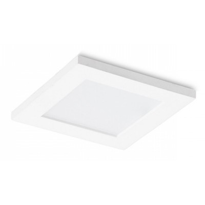 LEROY SQ Stropní vestavné svítidlo čtvercové, těleso plast bílá lesk, difuzor plast opál, pro žárovku 1x35W, GU5,3, 12V, do koupelny IP44/IP20, tř.2. rozměry 90x90x6mm