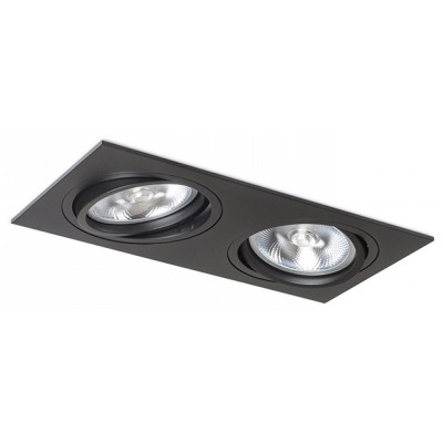 PASADENA Stropní, podhledové svítidlo, nastavitelný směr svícení, základna kov, povrch lak černá mat, pro žárovku 2x50W, G53, 12V, IP20, tř.3. rozměry 340x170x130mm
