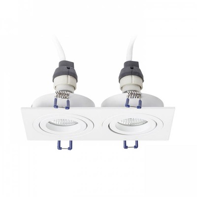 PASADENA Vestavné, stropní, dvoubodové svítidlo, výklopné +-30°, těleso hliník, povrch bílá, pro žárovku 2x50W, GU10, ES50, 230V, IP20, tř.1, rozměry 92x174x88mm