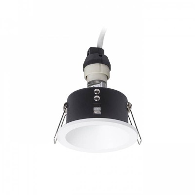 BERMUDA Vestavné, stropní, bodové, komínkové svítidlo, těleso hliník, povrch bílá/černá, pro žárovku 1x35W, GU10, ES50, 230V, do koupelny IP65, tř.1, rozměry d=85mm, h=150mm