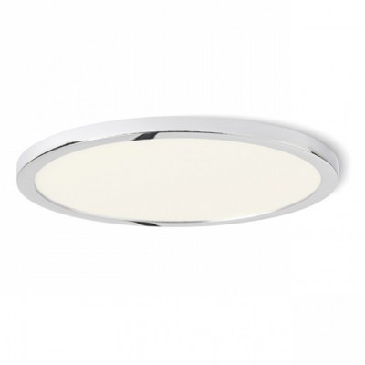 HUE R 17 LED Stropní, podhledové svítidlo, základna kov, rámeček chrom lesk, difuzor plast opál, LED 1x18W, teplá 3000K, 1620lm, Ra80, 230V, IP20, tř.2. rozměry d=175mm h=9mm