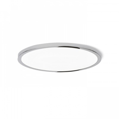 HUE R22 LED Stropní, podhledové svítidlo, základna kov, rámeček chrom černá, difuzor plast opál, LED 1x22W, teplá 3000K, 2160lm, Ra80, 230V, IP20, tř.2. rozměry d=225mm h=9mm