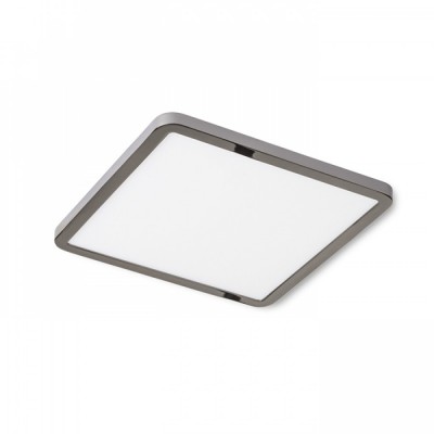 HUE SQ17 LED Stropní, podhledové svítidlo čtvercové, základna kov, rámeček chrom černá, difuzor plast opál, LED 1x18W, teplá 3000K, 1620lm, Ra80, 230V, IP20, tř.2. rozměry 175x175x9mm