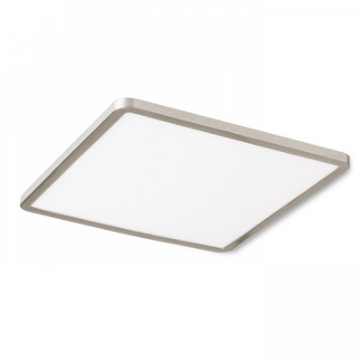 HUE SQ22 LED Stropní, podhledové svítidlo čtvercové, základna kov, rámeček nikl mat, difuzor plast opál, LED 1x22W, teplá 3000K, 2160lm, Ra80, 230V, IP20, tř.2. rozměry 225x225x9mm