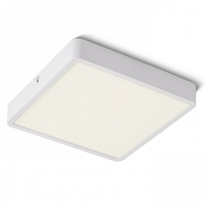 HUE SQ22 LED dimm Stropní přisazené svítidlo čtvercové, základna kov, rámeček lak bílá, difuzor plast opál, LED 1x24W, teplá 3000K, 2160lm, Ra80, 230V, stmív TRIAC, IP20, tř.2. rozměry 228x228x34mm