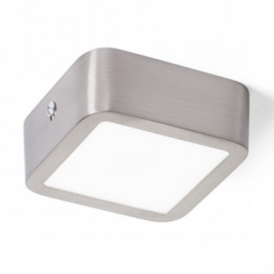 HUE SQ9 Stropní, přisazené, čtvercové svítidlo, základna kov, rámeček nikl mat, difuzor plast opál, LED 6W, 540lm, teplá 3000K, Ra80, stmívatelné TRIAC, 230V, IP20, tř.2, rozměry 92x92x34mm