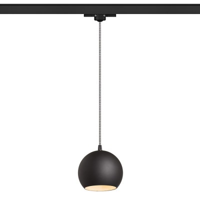 COPA Závěsné svítidlo do napájecí 3F lišty, difuzor sklo černá, pro žárovku 1x28W, E27, 230V, IP20, tř.1, rozměry 140x140mm, vč závěsného kabelu l=1470mm lze zkrátit